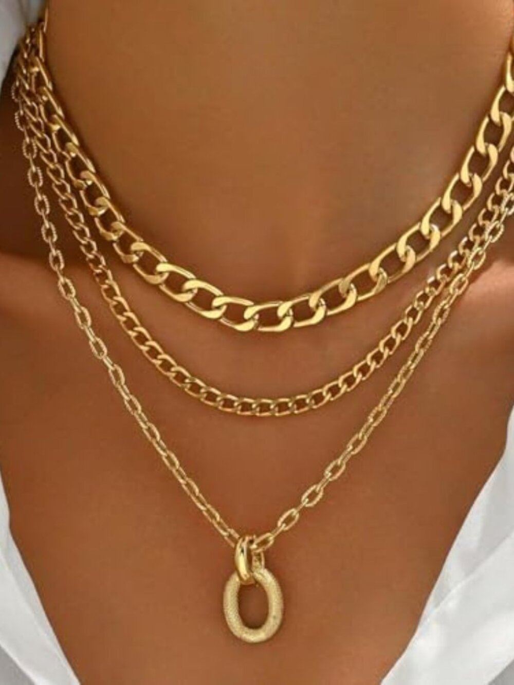 New - Y2K Necklaces Jewelry Gold Cherry Necklaces for Women Chunky Charm